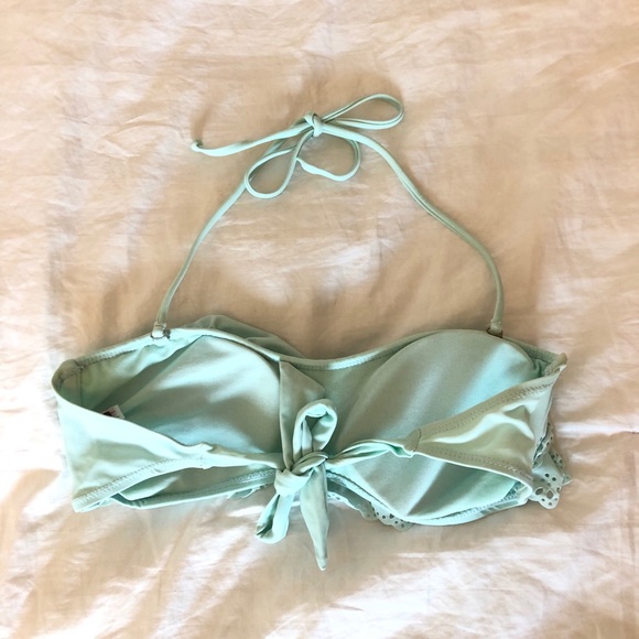 Turquoise convertible ruffle bikini top - Picture 2 of 3